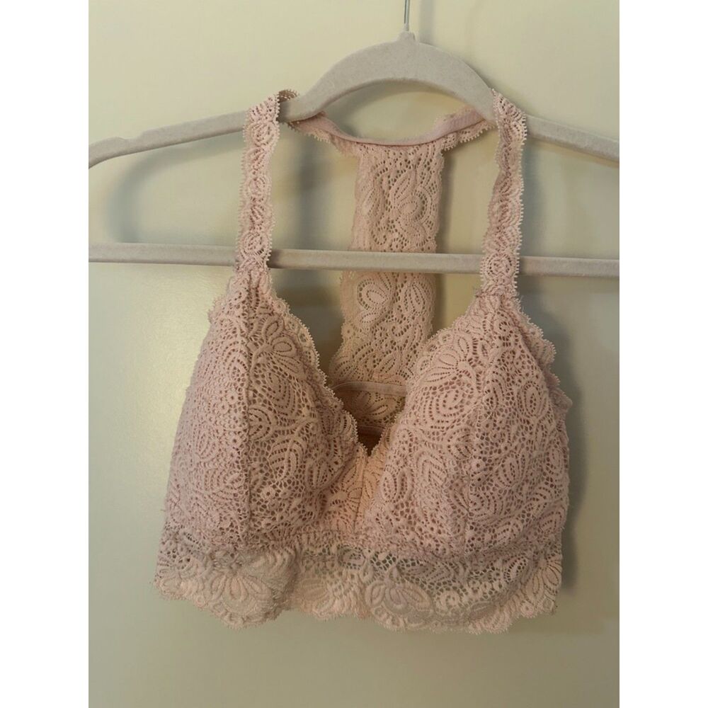 auden Pink Racerback Padded Bralette Women's Sz Small